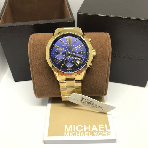 Relógio Feminino Michael Kors Bradshaw Mk5923 Gold Azul 42mm