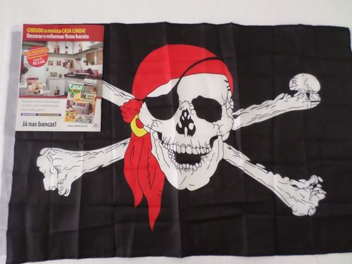 Bandeira Pirata Jolly Roger 90x60cm Poliester