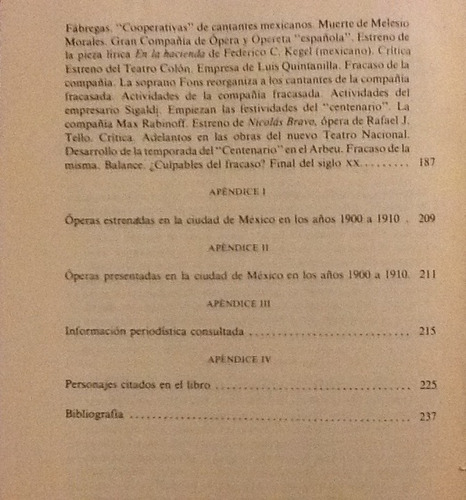 La Tradición Operística En México 1900-1911 Francisco Pulido (Usado)