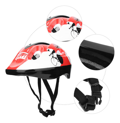 Casco De Ciclismo De Espuma Roja Para Niños, Patinaje Y Pati