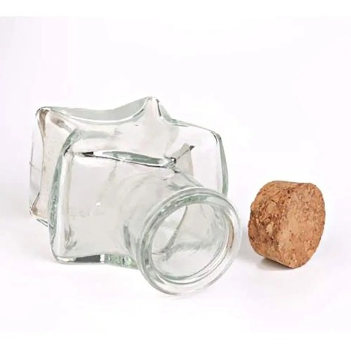 2 Pote Vidro Estrela 60ml Porta Tempero Sais De Banho Cor Incolor