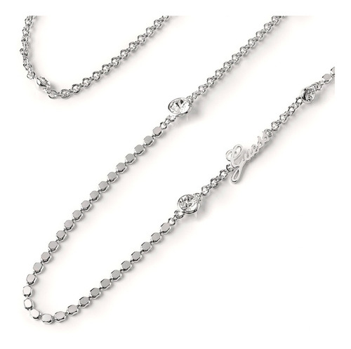 Collar Guess Mujer Plateado N 31 Long Multi Crystal Ubn84077