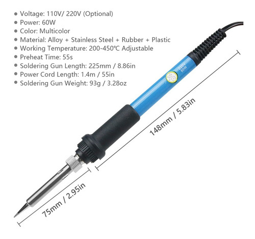 Kkmoon 15 Pcs Soldering Gun Kit With Storage Bag 60w