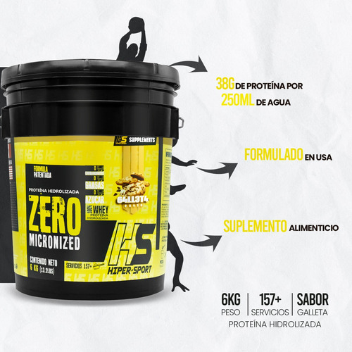 Proteína Whey Hs Hidrolizada Isolate Hiper Sports 6 Kg Drops Galleta