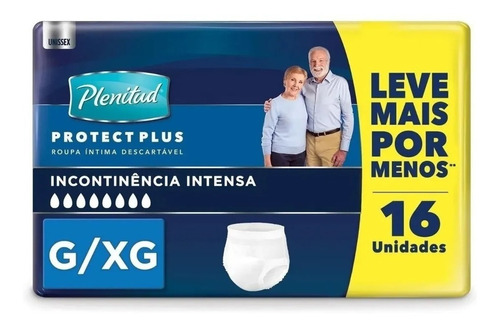 Fralda Adulto Plenitude Protect Plus G/xg 16 Unidades