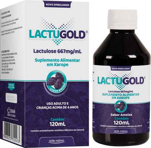 Kit 10 Lactugold Lactulose Regulador Intestinal Fibra Ameixa Sabor Ameixa