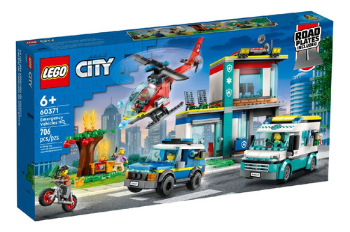 Lego 60371 City Ciudad Central De Vehículos De Emergencia