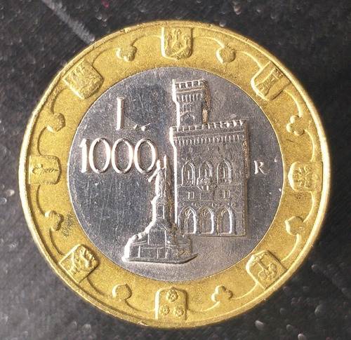 M455 San Marino Moneda 1000 Liras Año 1997 Km# 368 S/circula