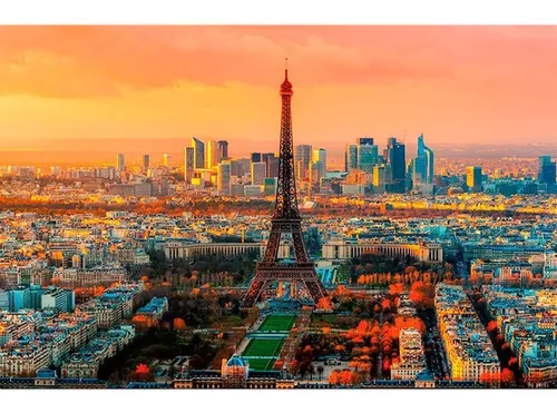 Quebra Cabeça Panorâmico 1500 Pçs Belle Paris França Torre Eiffel