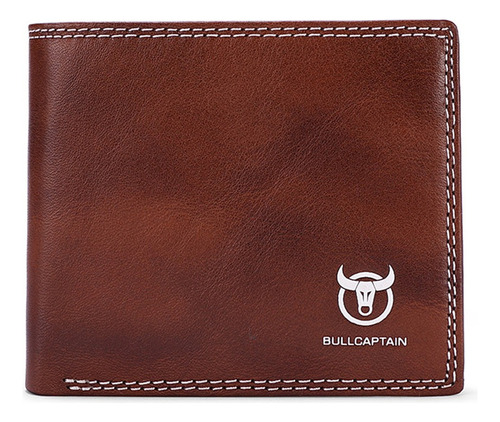 Bullcaptain Monedero Piel Genuina Cartera Hombre De Moda