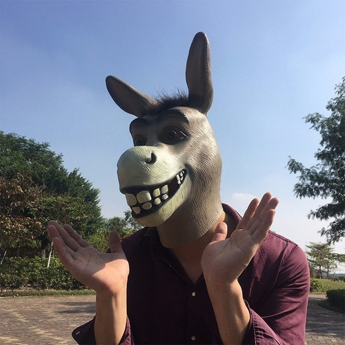 Divertida Máscara Cabeza Látex Burro For Fiesta