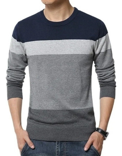 Men's Casual Striped Knit Sweater 2024