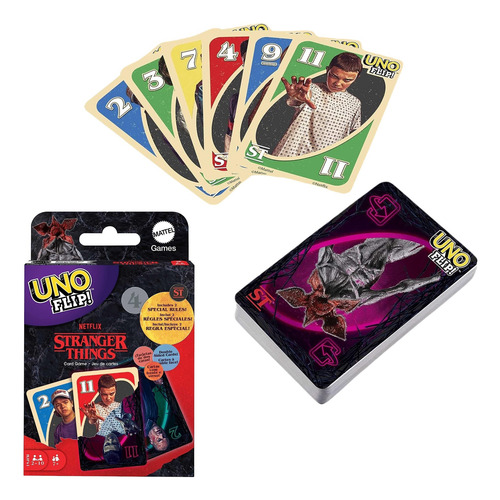 Juego Cartas Stranger Things Uno Flip! Edición Coleccionable