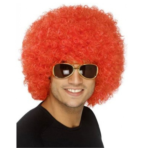 Imagen 6 de 9 de ¡ Peluca Afro Rojo Fantasía Fiesta Halloween Hora Loca !!