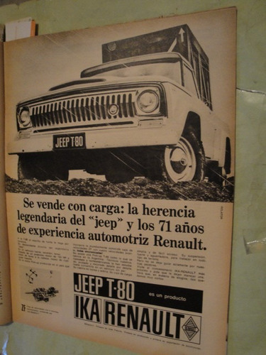 Publicidad Jeep T-80 Ika Renault Año 1969