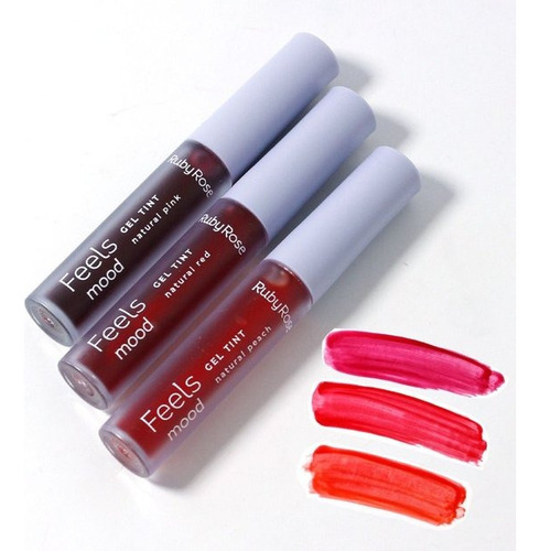 Batom Ruby Rose Gel Tint Natural Red Feels Ruby Rose Batom Líquido cor natural pink