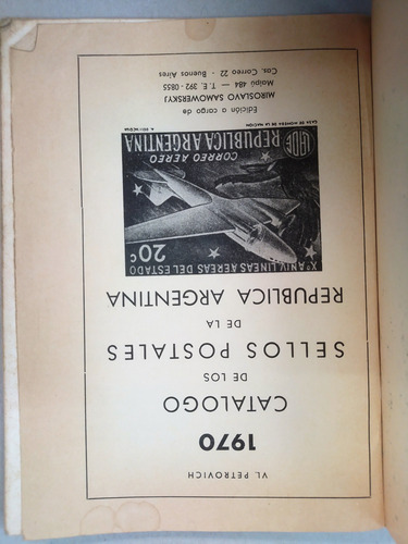 Libro Catálogo Sellos Postales Argentina 1970 (Usado)