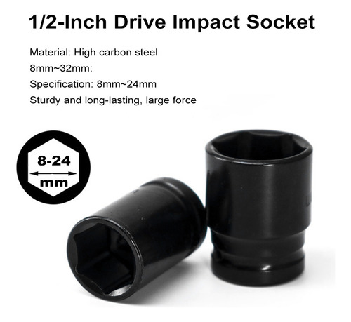 Conjunto Hexagonal Impact Socket De 1/2 Polegada Com Design