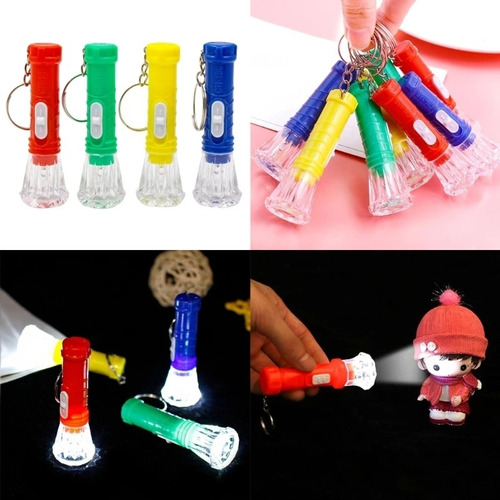 10 Pzs Mini Linterna De Mano Llavero Luz Led