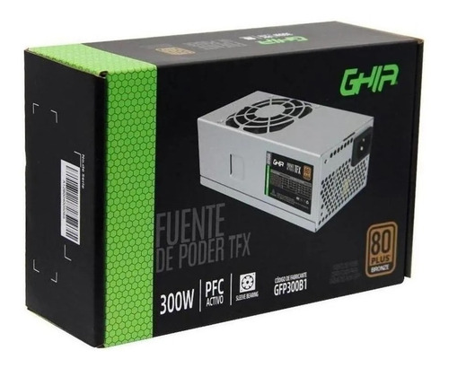 Fuente De Poder Ghia 80 Plus Bronze 80mm 300w Gfp300b1 Gr /v
