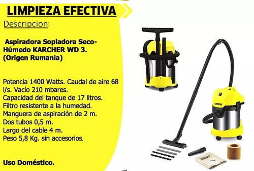  Karcher Filtro de vacío húmedo y seco : Herramientas y