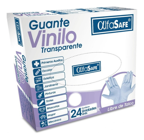 Guante Vinilo Alfasafe Talla M X 24