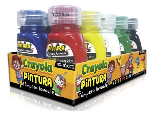 Pintura Témpera Lavable Crayola Colores 10 Piezas 25 Ml 