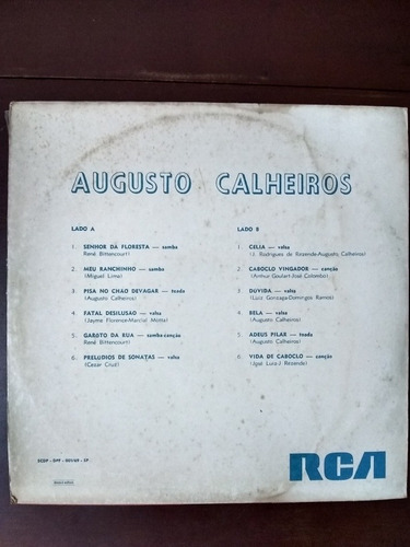 Lp Augusto Calheiros 1966 Senhor Da Floresta (Usado)