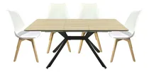 Comprar Set De Comedor Mesa Extensible 160x80 +4 Sillas Tulip Blanca