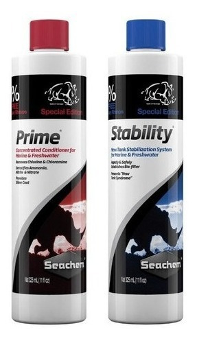 Kit Seachem Prime 325ml + Seachem Stability 325ml