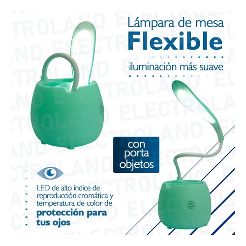 Imagen 3 de 10 de Lampara Led Táctil Flexible 360 Recargable Usb Porta Objetos