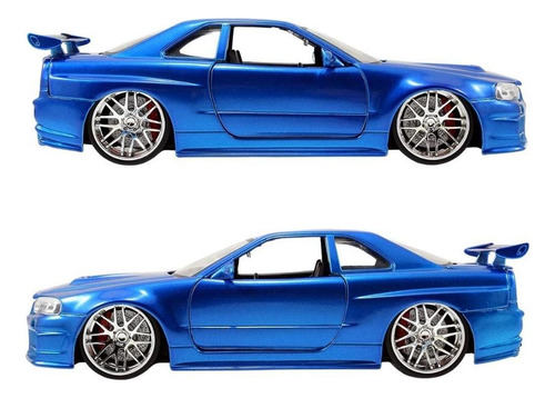 Nissan Skyline GT-r Bnr34 Rápido y Furioso de Brian 1:24 Jada
