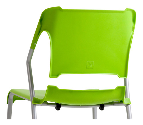 Silla Chill Polipropileno Verde Estructura Plata Marca Durex