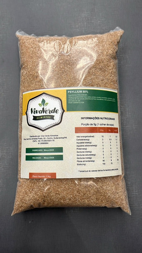 Psyllium Fibra 80% Pó - Pacote 1 Kg Sem Sabor