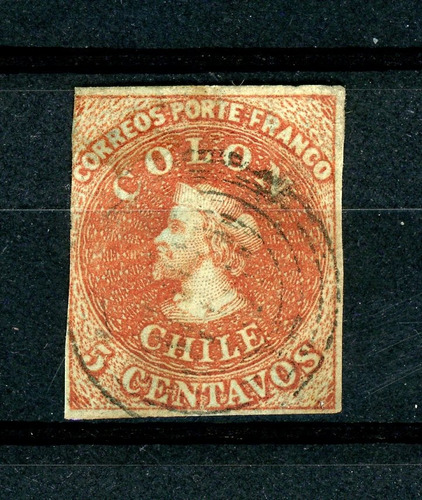 Sellos Postales De Chile. Primera Emisión, Año 1853, Nº 1.
