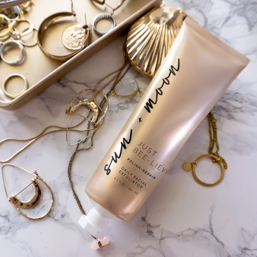 Esfoliante facial diário Sun + Moon, esfoliante F.