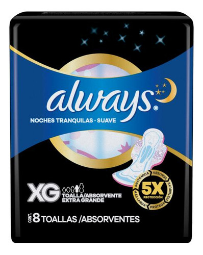 Absorvente Noturno Always Noites Suaves 8un