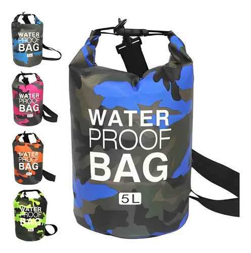 Bolsa Impermeável Saco Estanque 5 Litros Camping Bag Cores Cor Azul-celeste