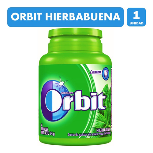 Chicle Orbit Hierbabuena-envase Verde(frasco Con 45unidades)