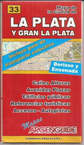 La Plata Y Gran La Plata Mapa De La Ciudad 81 Por 57 Cm