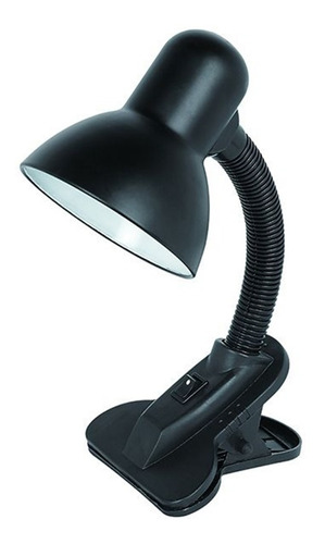 Lámpara Escritorio Led Flexible Pinza Negra Tablero Oficina 