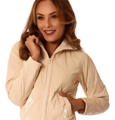 Jaqueta feminina nylon matelasse 2025