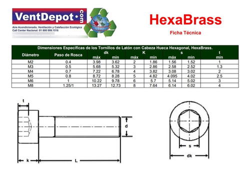 Tornillos Milimétricos Confiables, Mxhxs-206, 10 Pzas, M8/16