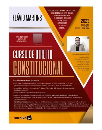 Curso De Direito Constitucional - 7ª Edição 2023, De Flávio Martins. Editora Saraiva Jur, Capa Mole, Edição 7 Em Português, 2023