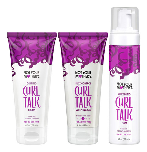 Curl Talk - Paquete Surtido De 6 Onzas, Crema Curl Talk De 6
