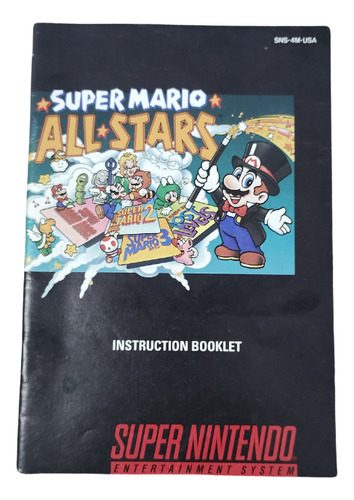 Manual Do Jogo Super Mario All Stars Original Snes - Leia