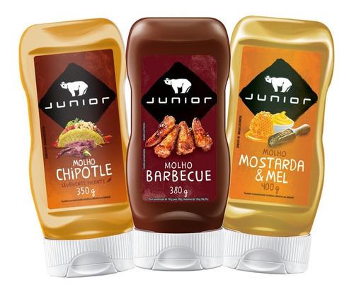 Kit Molhos Chipotle, Mostarda E Mel, Barbecue Junior Lanche