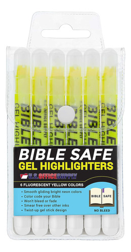 Ee. Uu. Office Supply Paquete 6 Resaltadores Gel Amarillos