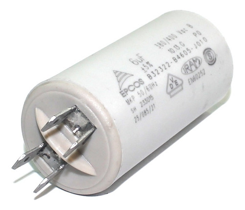 Capacitor De Motor Permanente 6uf X 380/400vac 30x60mm