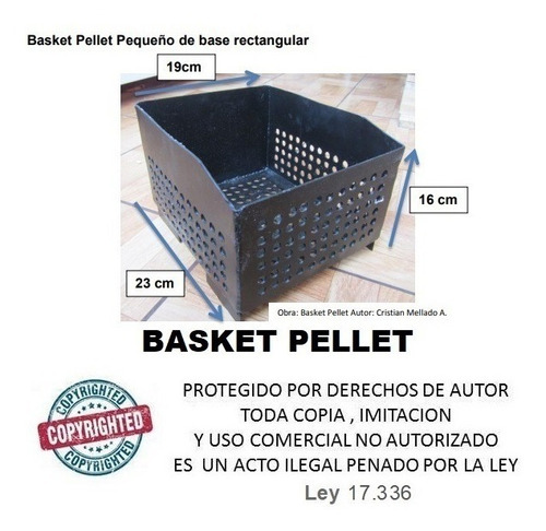 Canasto (basket) Quemador De Pellets Rectangular Standard